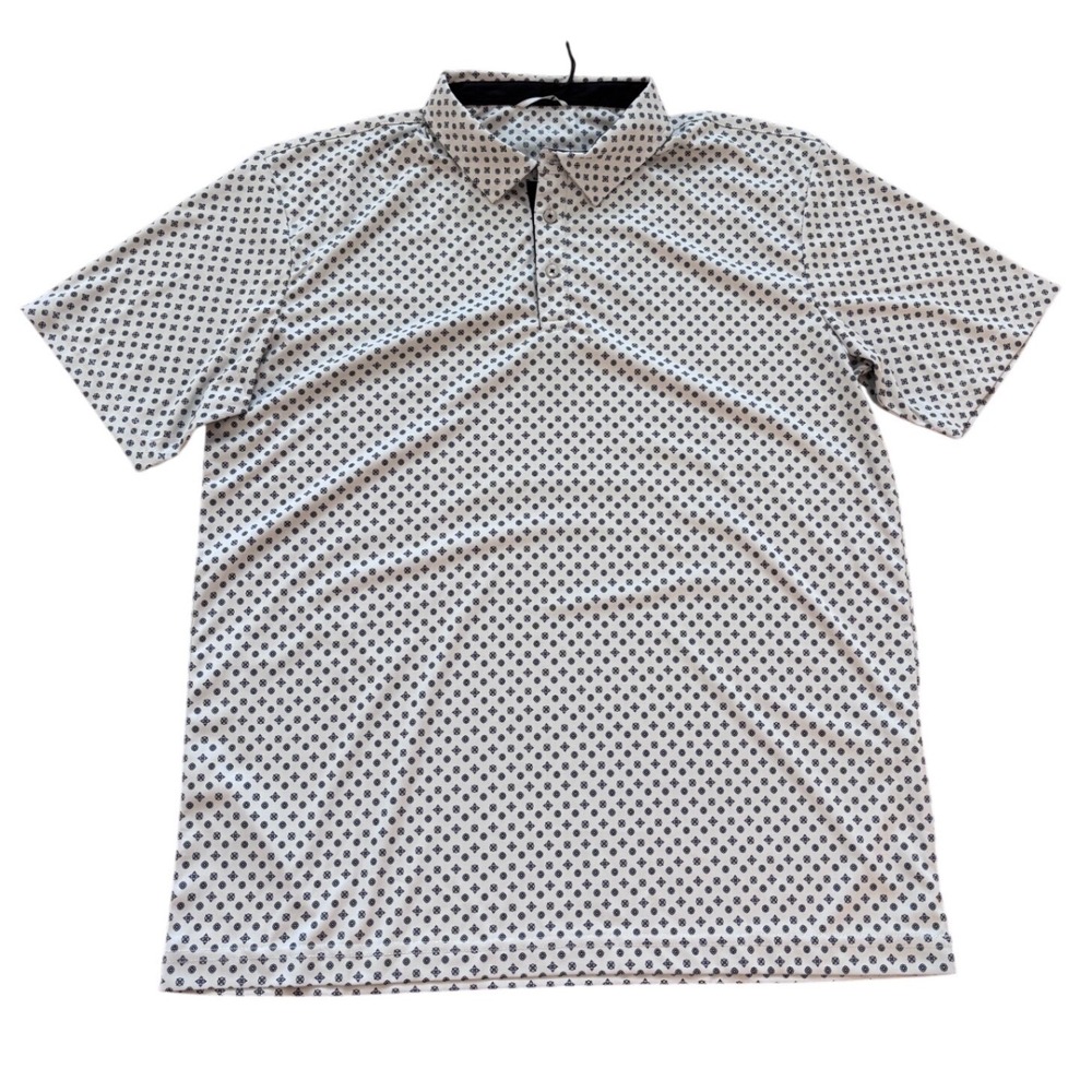 Swannies Golf Hazelwood Polo Glacier Black Geometric Print Mens Large NWT